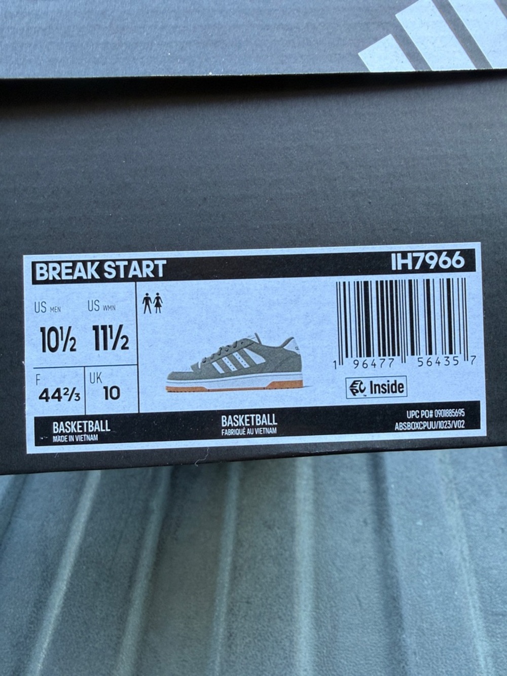 adidas Break Start mens Sneakers - Gray with white Trim